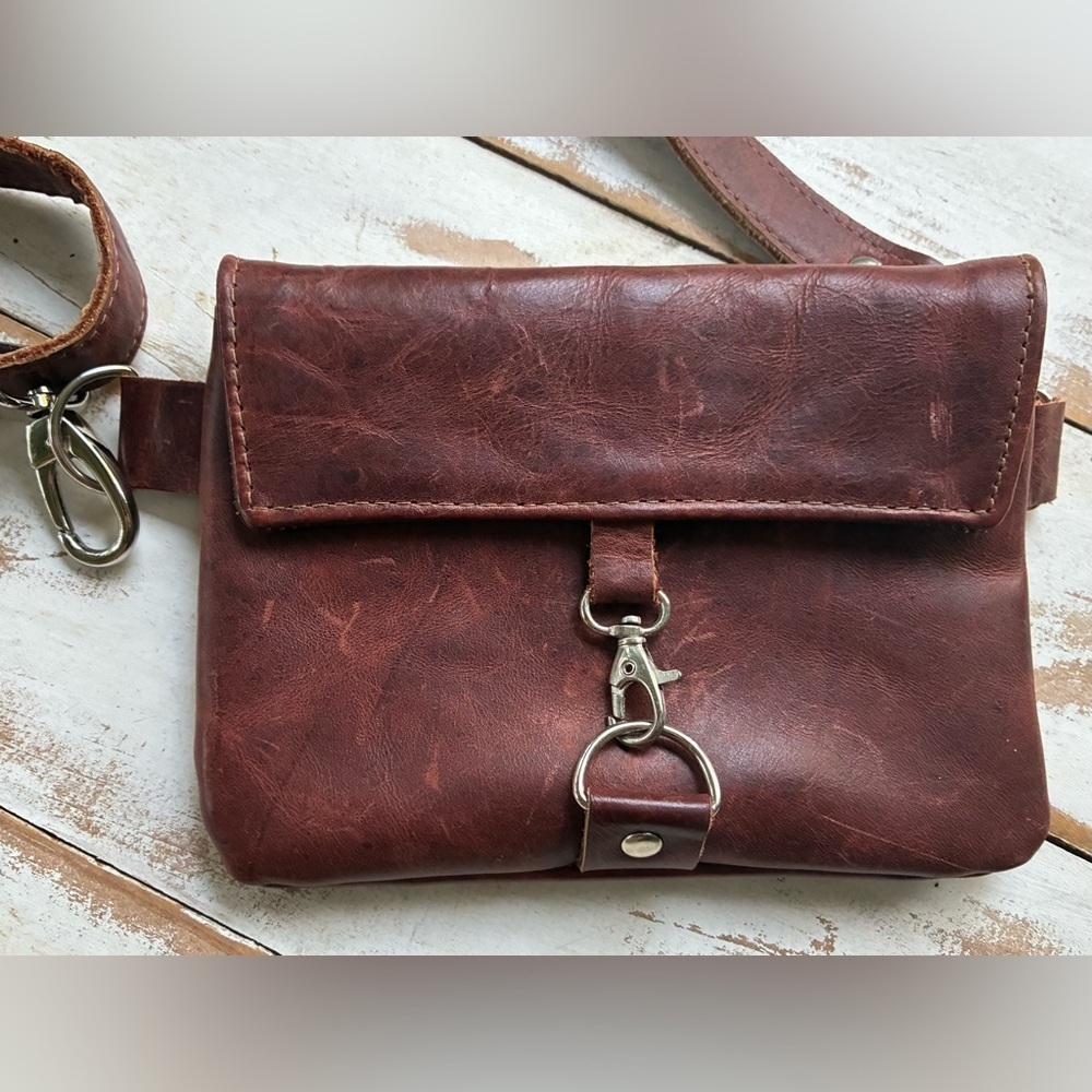 SABRA & SAND handcrafted leather crossbody bag leather boho minimalist purse EUC - Picture 9 of 15